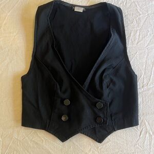 Wet Seal Black Double-Breasted Vest